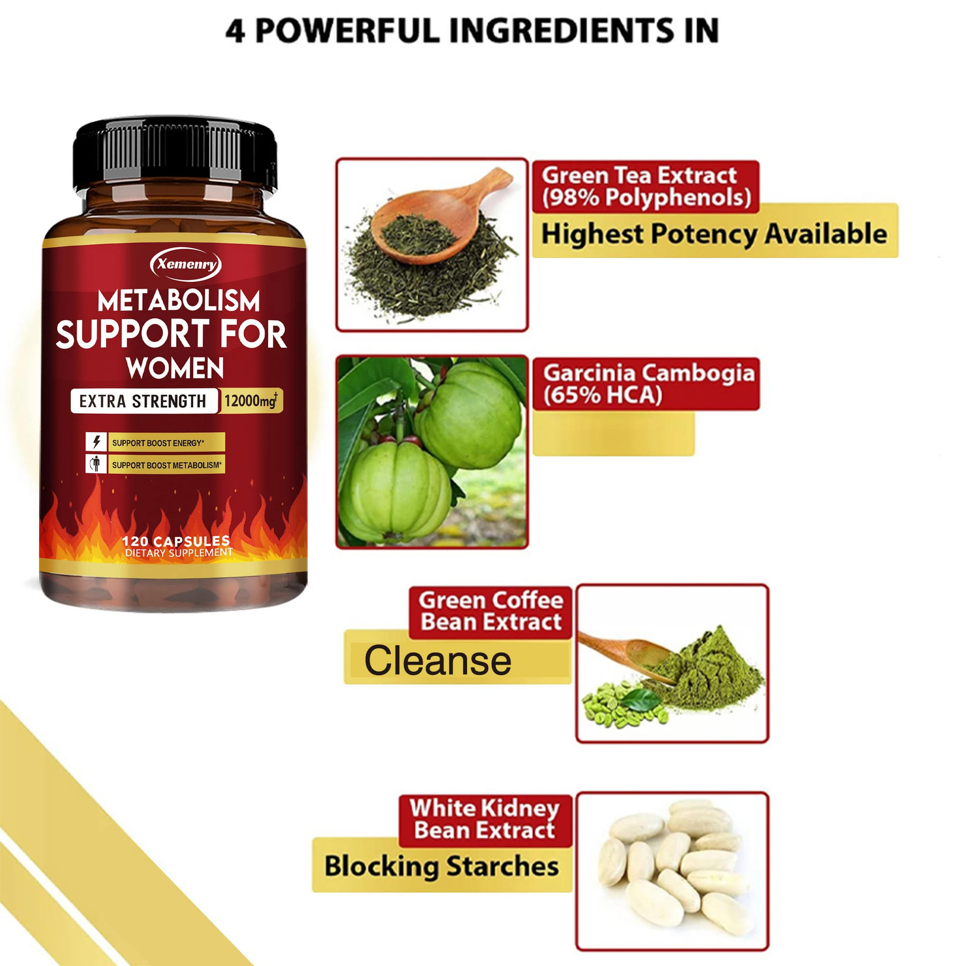 4-in-1 Calcium Supplement with Vitamin D3 & K2 – Bone Strength, Heart Health & Immune Support for Women & Men – 120 Capsules