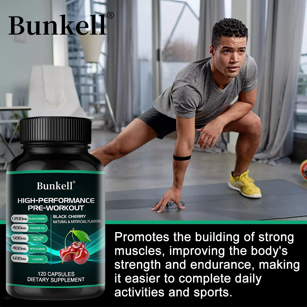 4-in-1 Pre-Workout Supplement – Creatine HCl, Beta-Alanine, Citrulline Malate & BCAAs for Energy, Strength & Endurance Boost