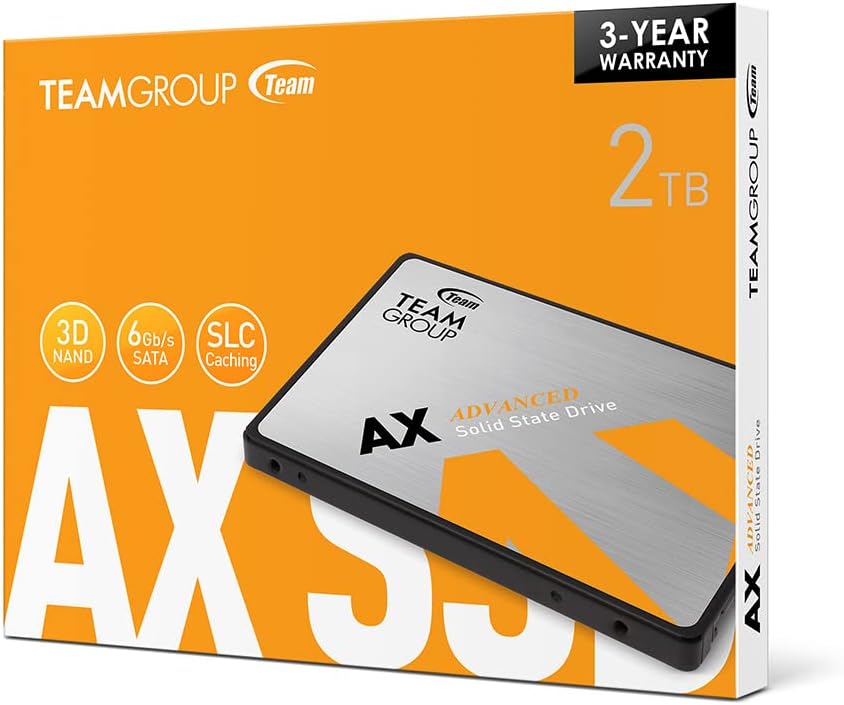 TEAMGROUP AX2 1TB SSD 2-Pack – 2.5” SATA III, 3D NAND TLC, 540MB/s