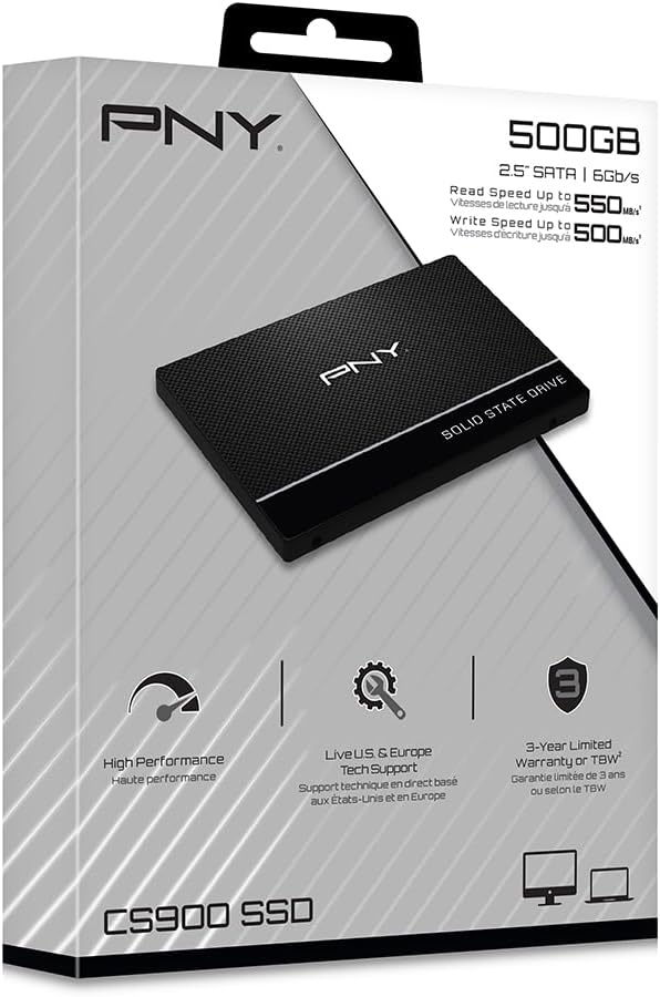 PNY CS900 500GB SSD – 2.5” SATA III Internal Solid State Drive