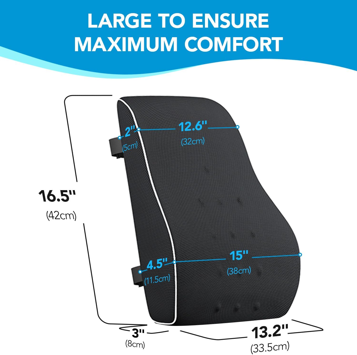 QUTOOL Memory‑Foam Lumbar Support Pillow with Breathable Mesh Cover