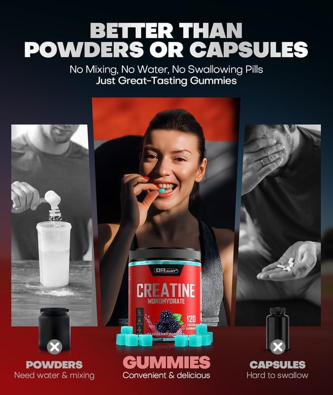 Dralot Creatine Gummies, 5000mg, Vegan Pre-Workout Boost