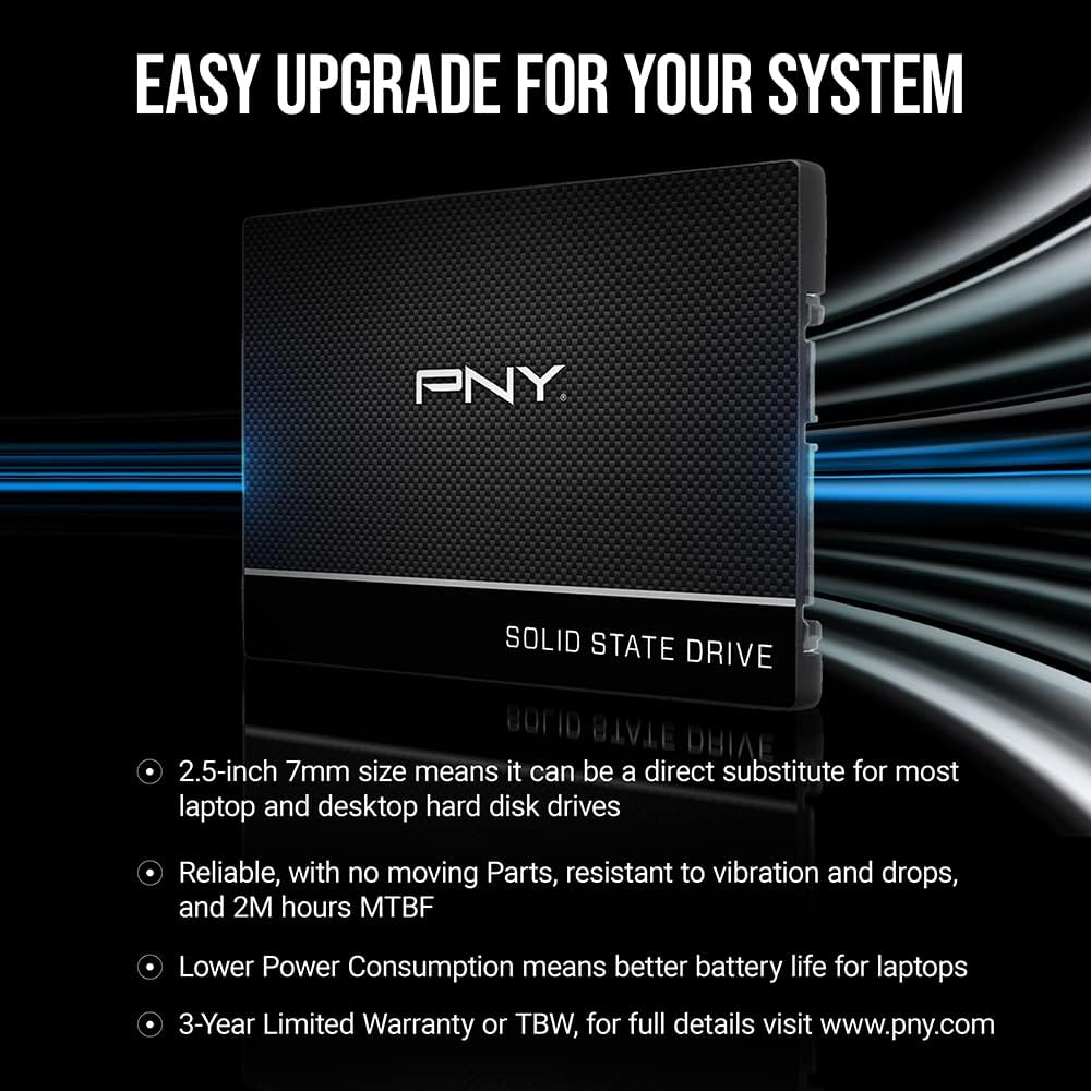 PNY CS900 500GB SSD – 2.5” SATA III Internal Solid State Drive