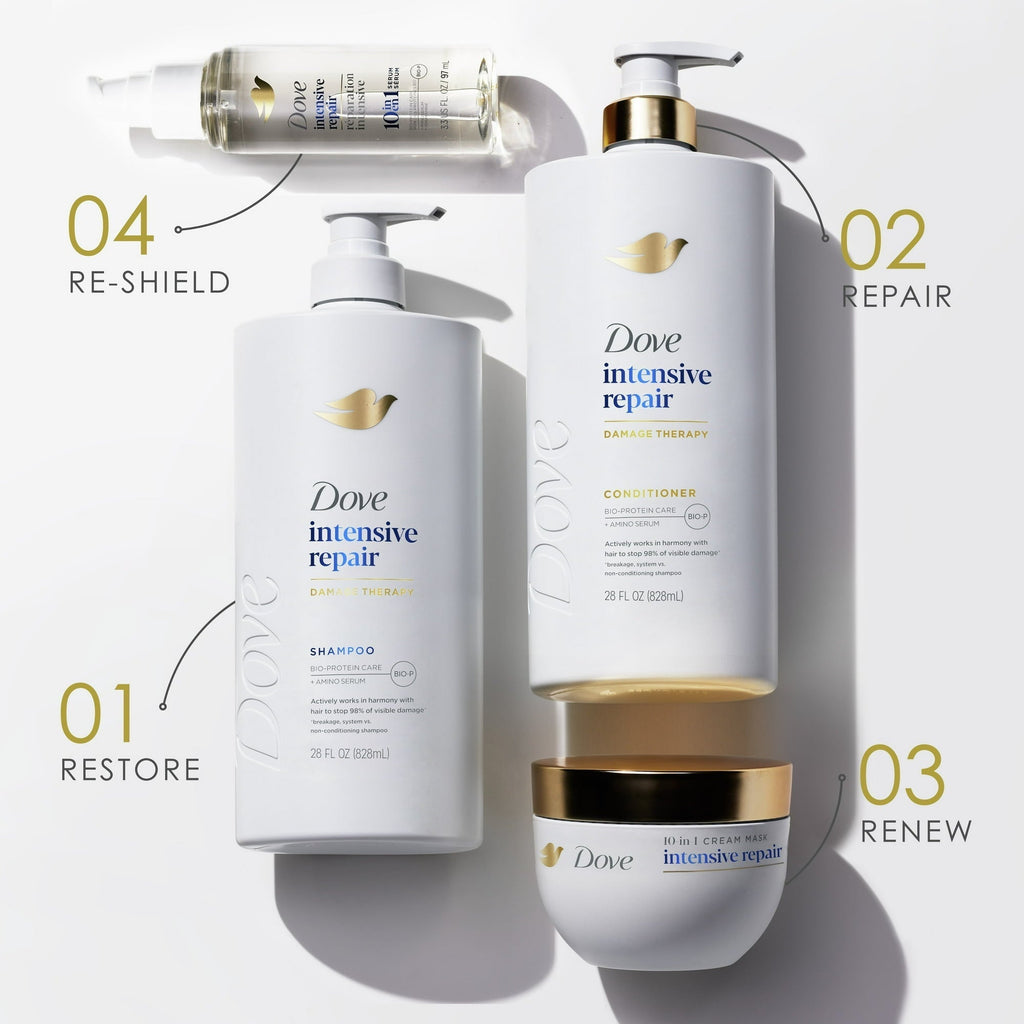 Dove Shampoo for Women Intensive Repair with Bio-Protein Care Technology and Amino Serum, 28 oz