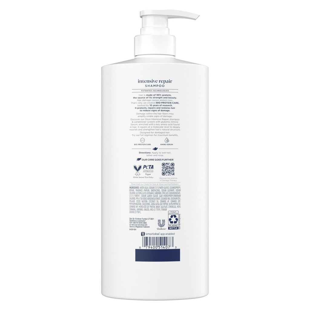Dove Shampoo for Women Intensive Repair with Bio-Protein Care Technology and Amino Serum, 28 oz