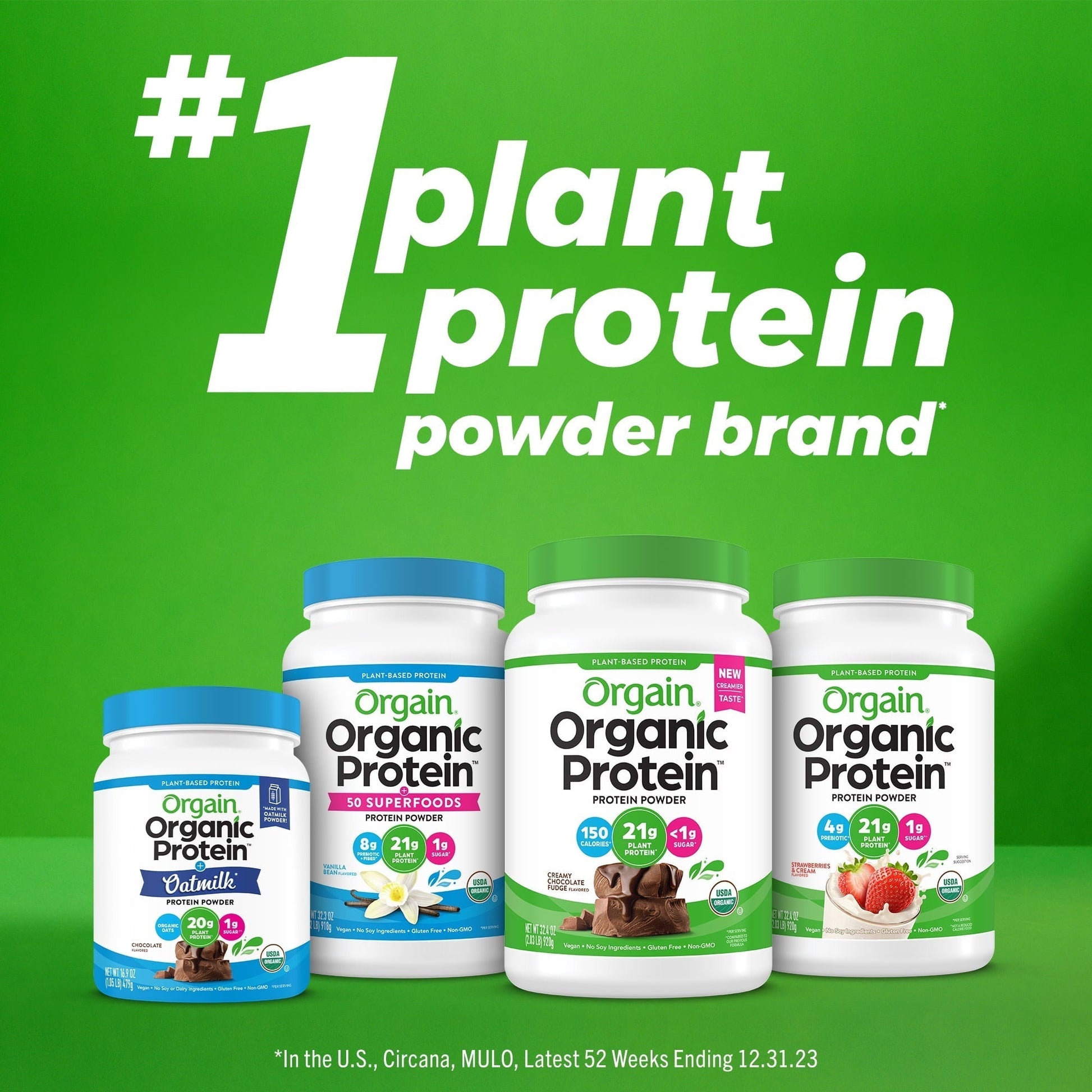 Orgain Organic Vegan 21g Protein Powder, Plant Based Shake Drink, Vanilla Bean 1.02lb