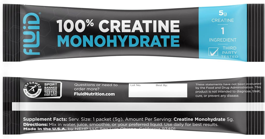 Fluid Creatine Monohydrate 5g, Ultra-Fine, 30 Servings