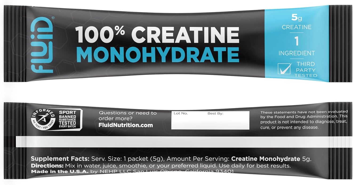 Fluid Creatine Monohydrate 5g, Ultra-Fine, 30 Servings