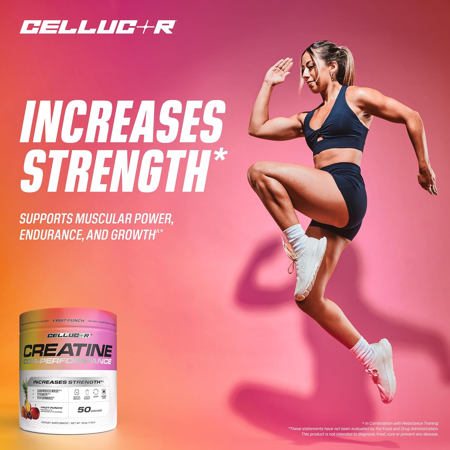 Cellucor Creatine Powder, 50 Fruit Punch Servings, Micronized