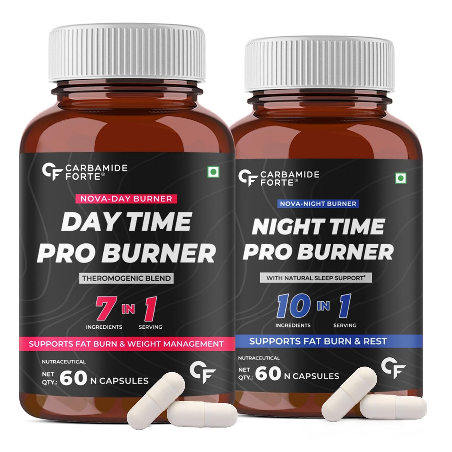 Carbamide Forte Day & Night Fat Burner for Weight Loss for Women and Men | With Garcinia Cambogia, great for Fat Weight Loss for Women and Men