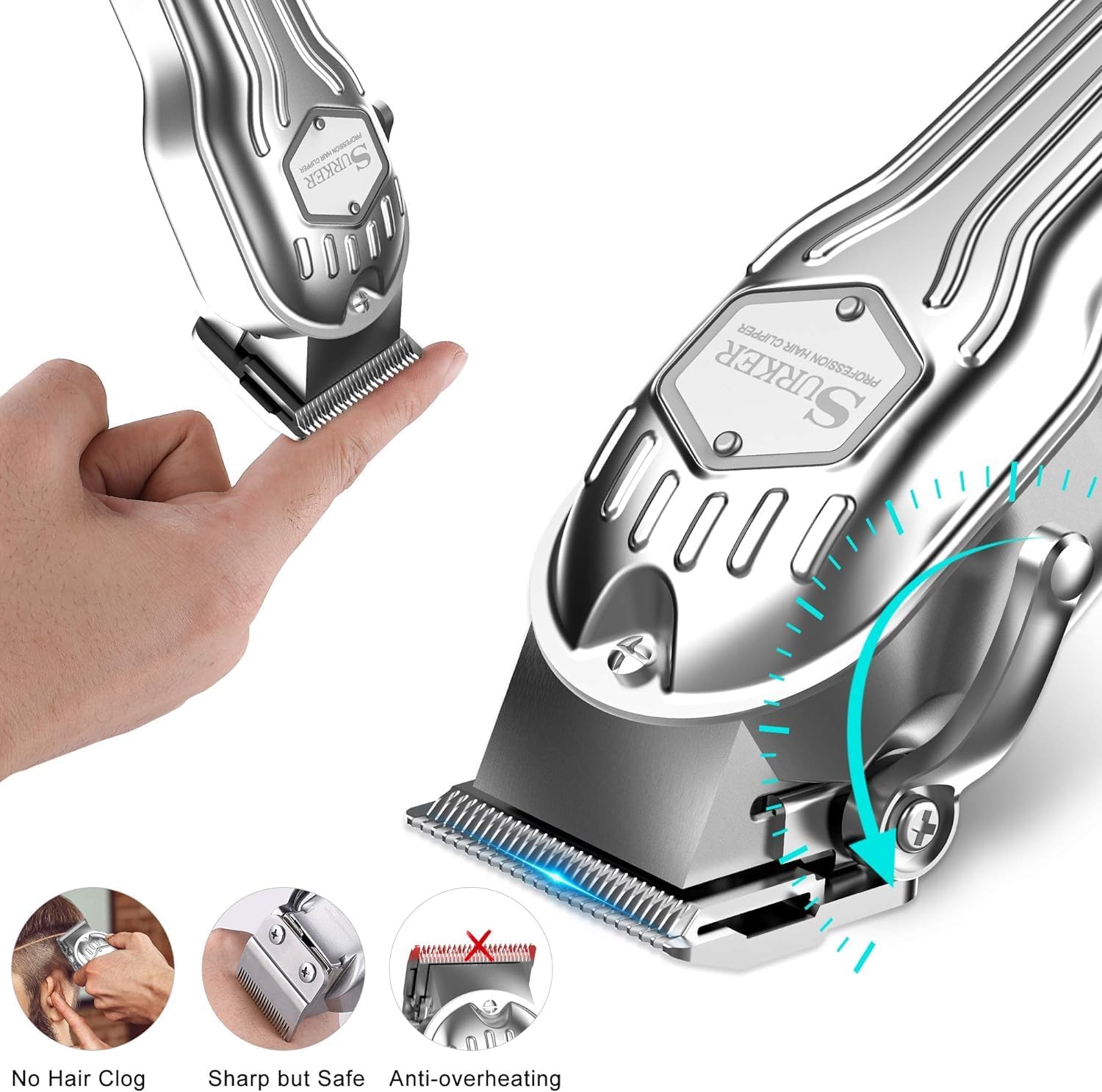SURKER Cordless Hair Clippers for Men