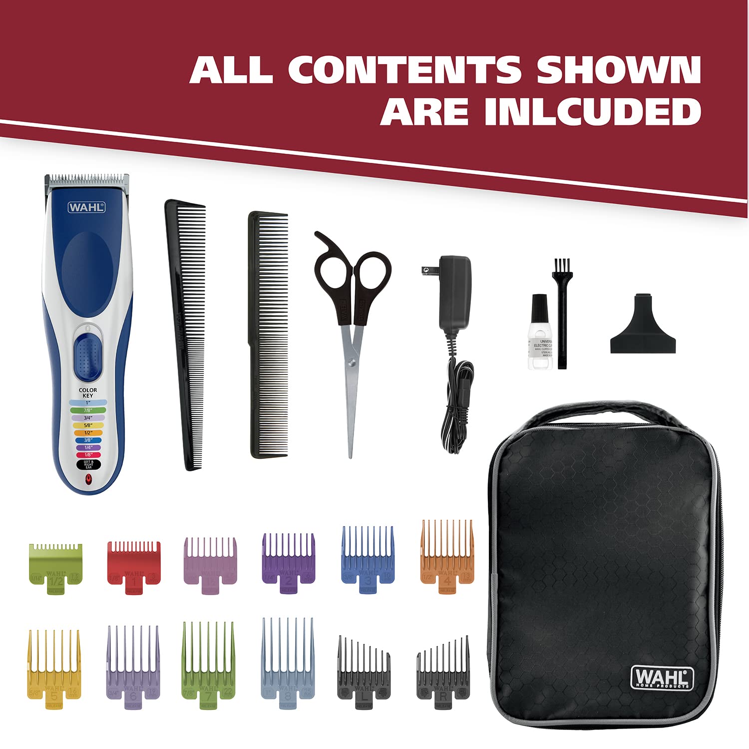 Wahl Color Pro Cordless Hair Clipper, Rechargeable, 9649P