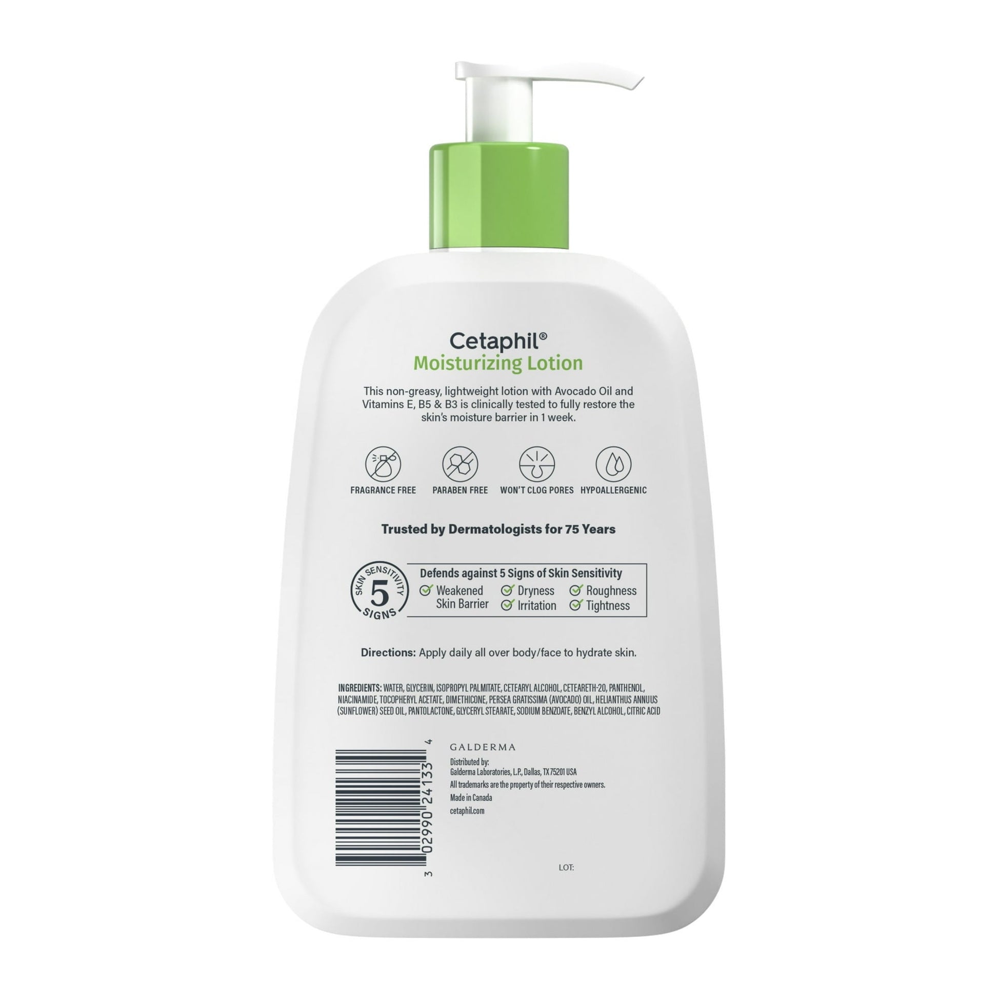 Cetaphil Moisturizing Face and Body Lotion for Normal to Dry Skin, Hydrating Fragrance Free, 16 fl oz