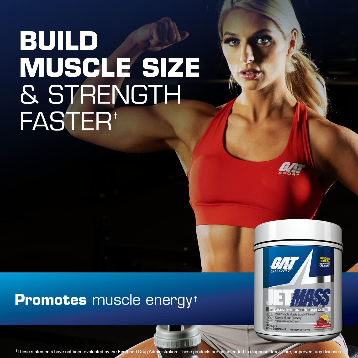 GAT Sport JetMass Creatine Powder, 30 Servings, Tropical Ice