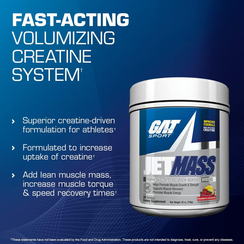 GAT Sport JetMass Creatine Powder, 30 Servings, Tropical Ice