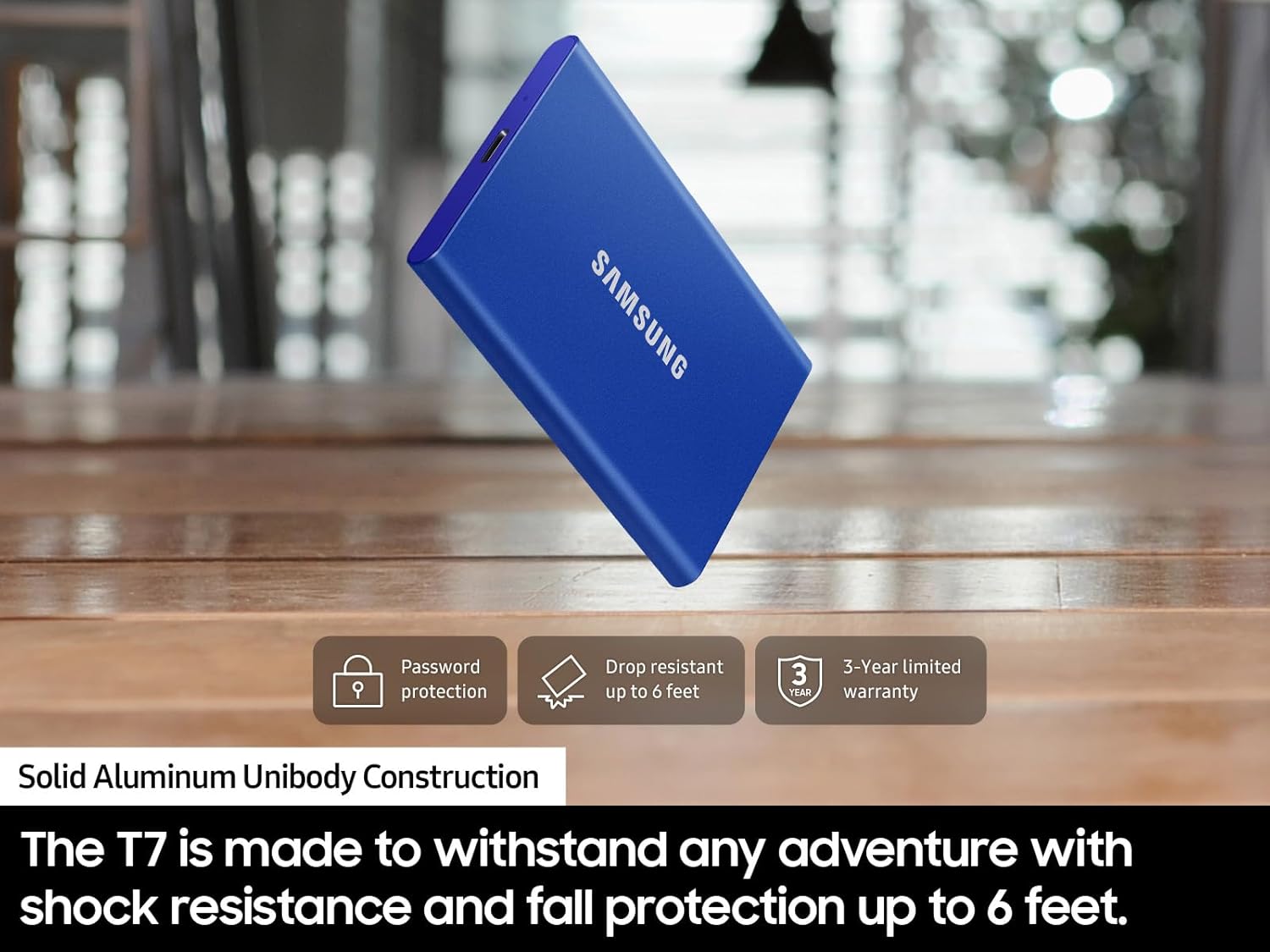 Samsung T7 1TB Portable SSD, USB 3.2 Gen 2, Gray, 1050MB/s