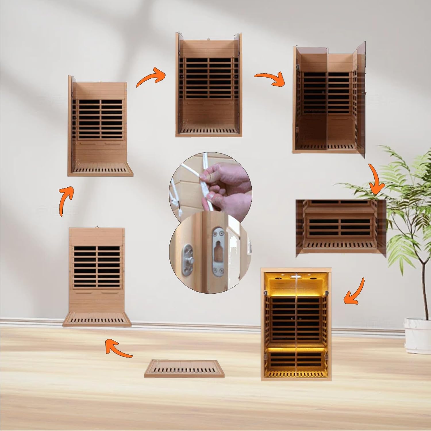 Hemlock 2 Person Low EMF Far Infrared Sauna, Home Indoor Sauna, Luxury Tempered Glass Doors