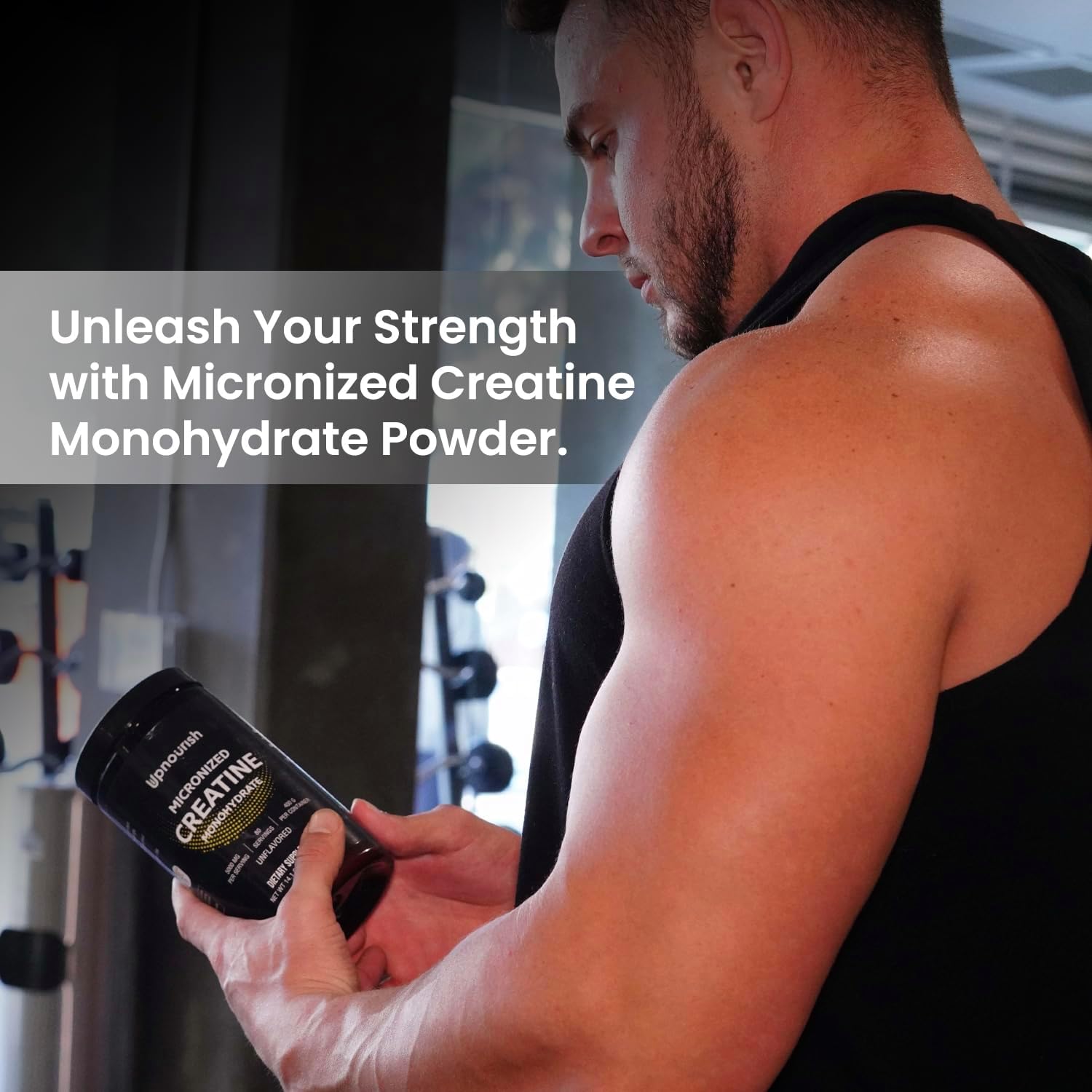 UpNourish Creatine Monohydrate 400g, Micronized, Unflavored