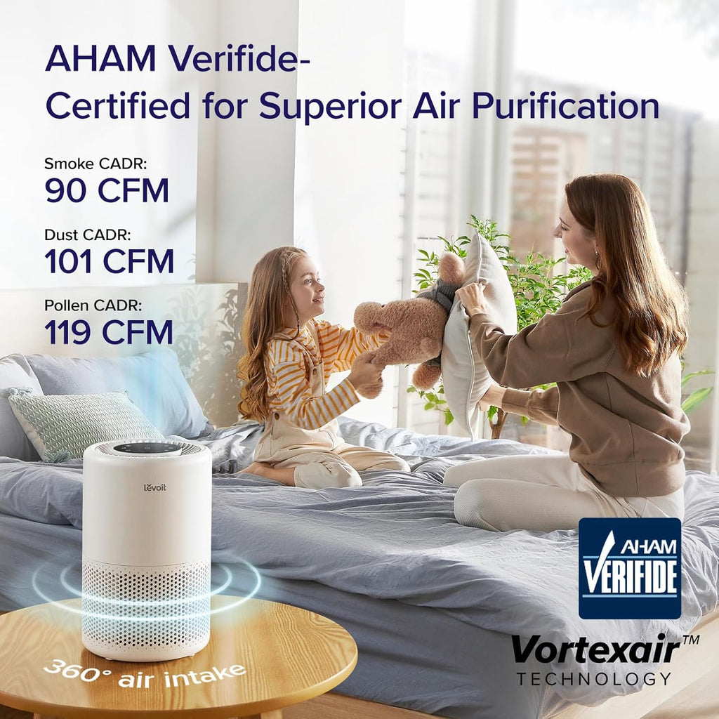 LEVOIT Smart Air Purifier, HEPA Filter, WiFi & Alexa Control, White