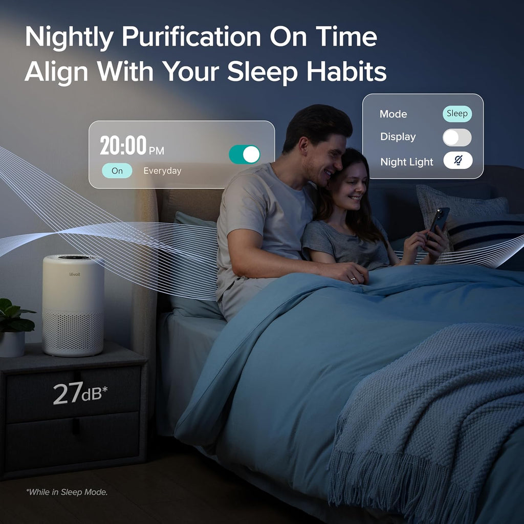 LEVOIT Smart Air Purifier, HEPA Filter, WiFi & Alexa Control, White