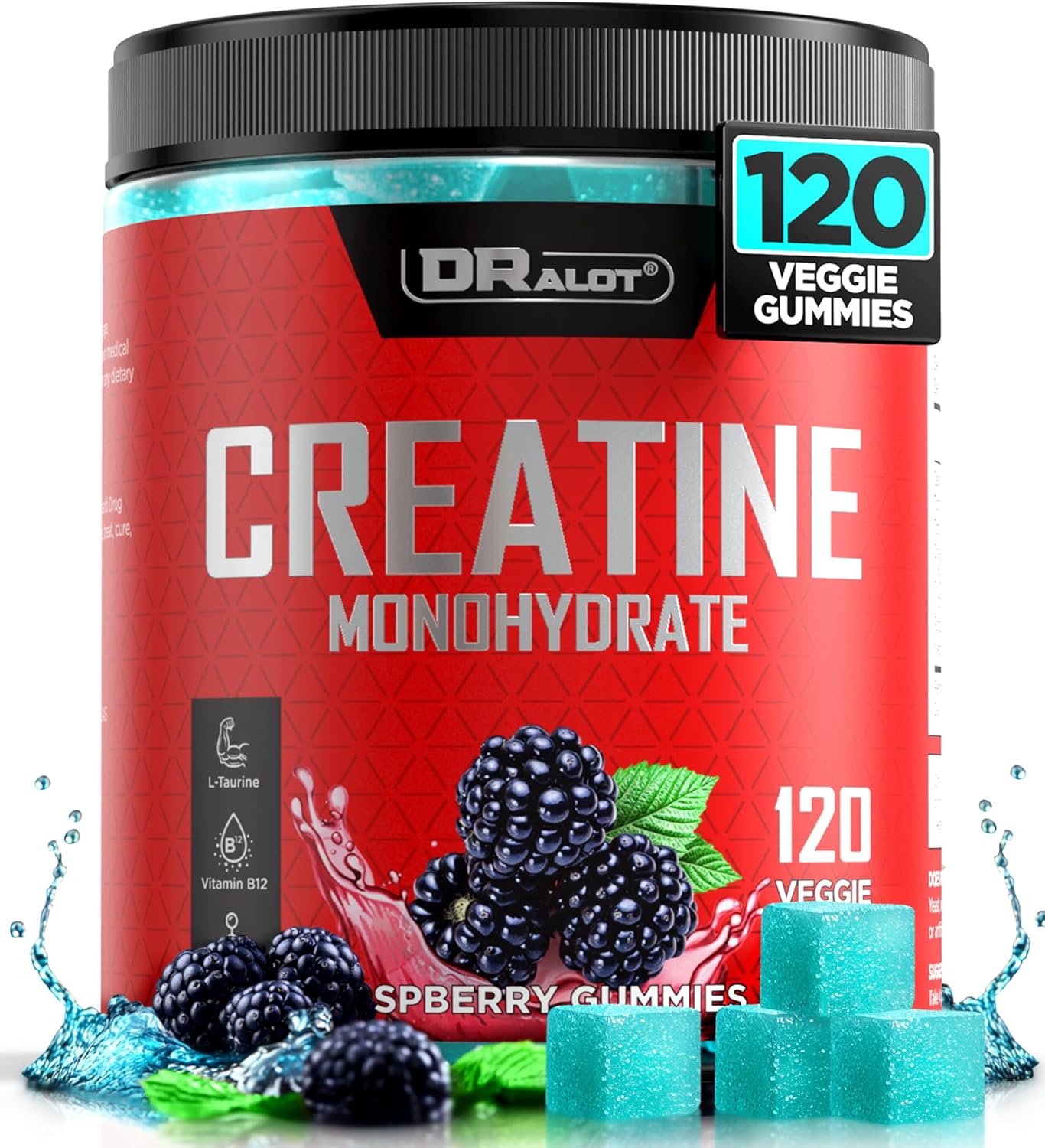 Dralot Creatine Gummies, 5000mg, Vegan Pre-Workout Boost