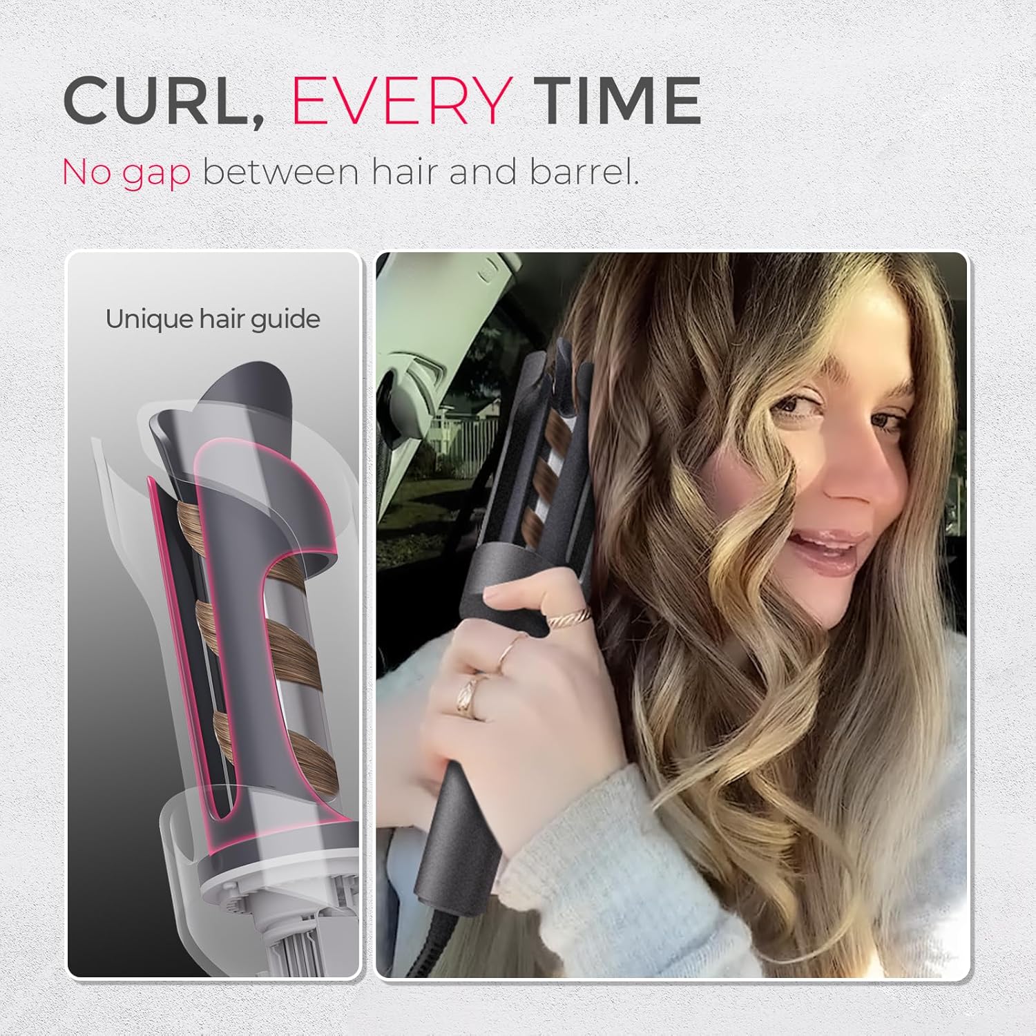 TYMO CurlPRO Auto Curling Iron, 1" Ceramic, Ionic, Dual Voltage
