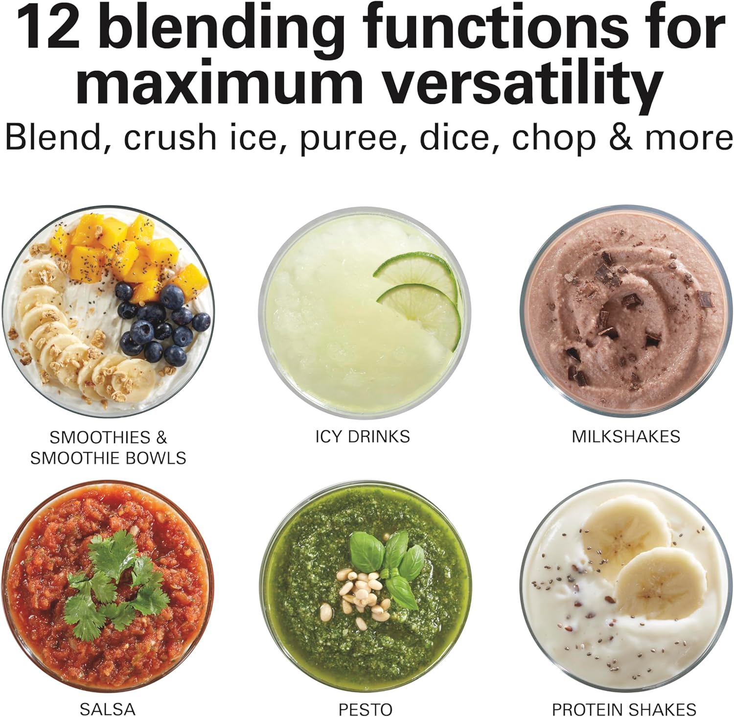 Hamilton Beach Power Elite Blender – 700W, 12 Functions, 40oz Glass Jar (58148A)