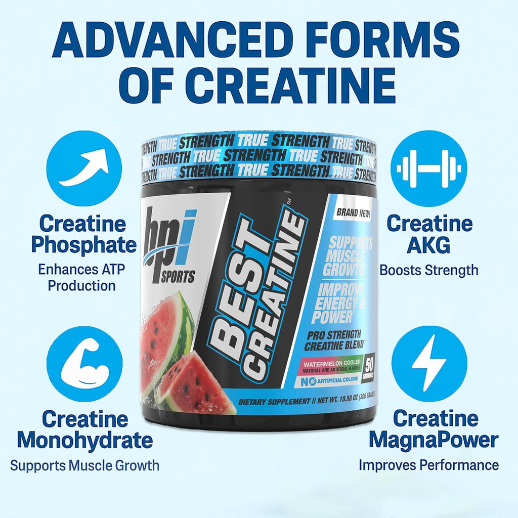 BPI Sports Best Creatine Powder, 50 Servings, Watermelon Flavor