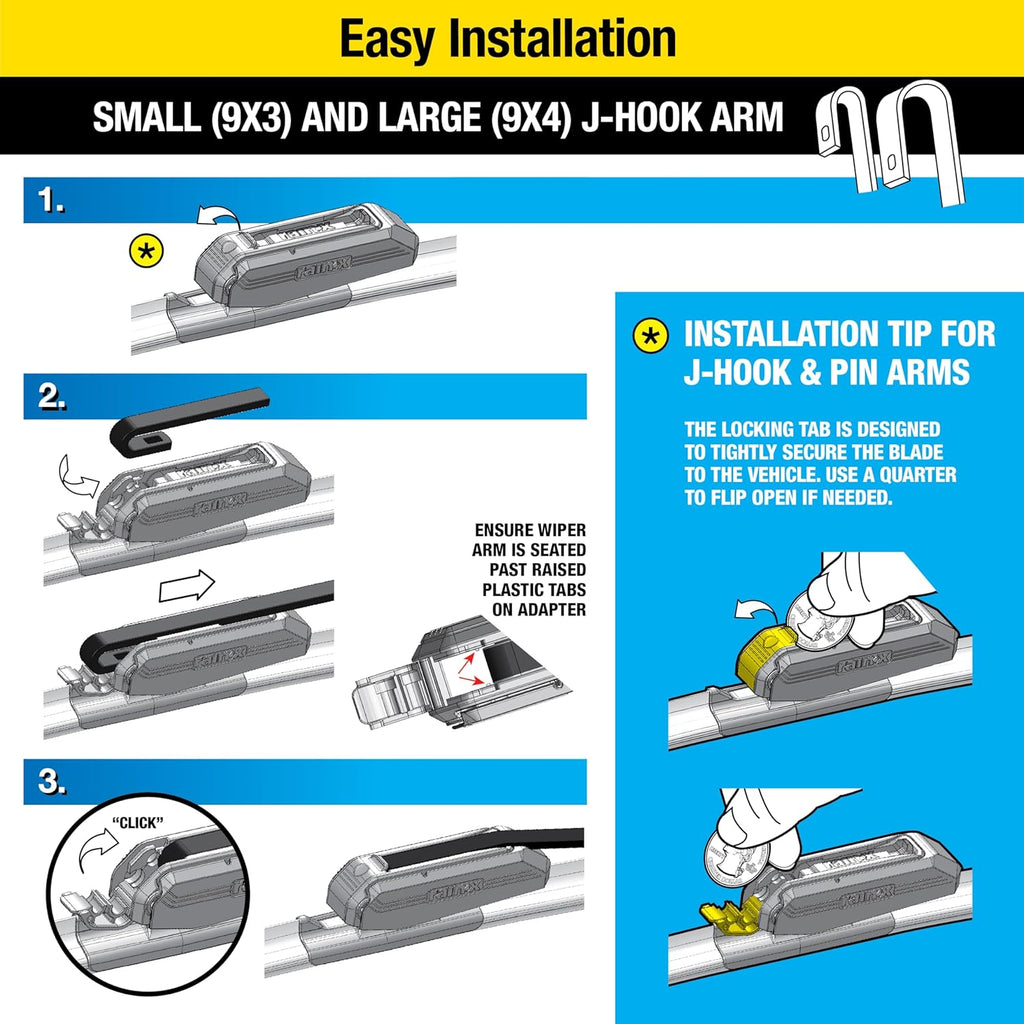 Rain-X Latitude 2-In-1 Water Repellent Wiper Blades – 22" (Pack of 2)