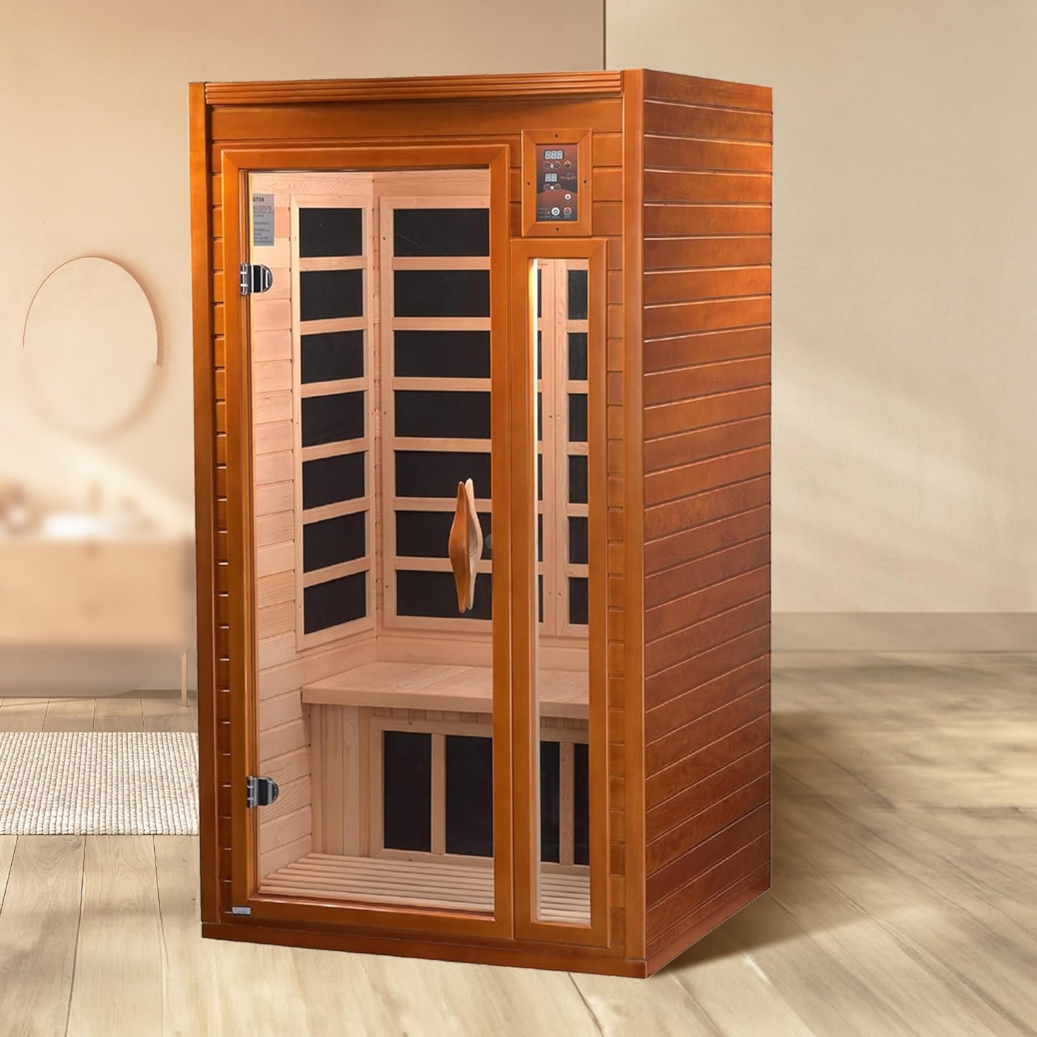 DYNAMIC SAUNAS 2-Person Home Sauna with Infrared Lighting and Integrated Speakers, Barcelona - Personal Indoor Luxury Spa for House and Gym