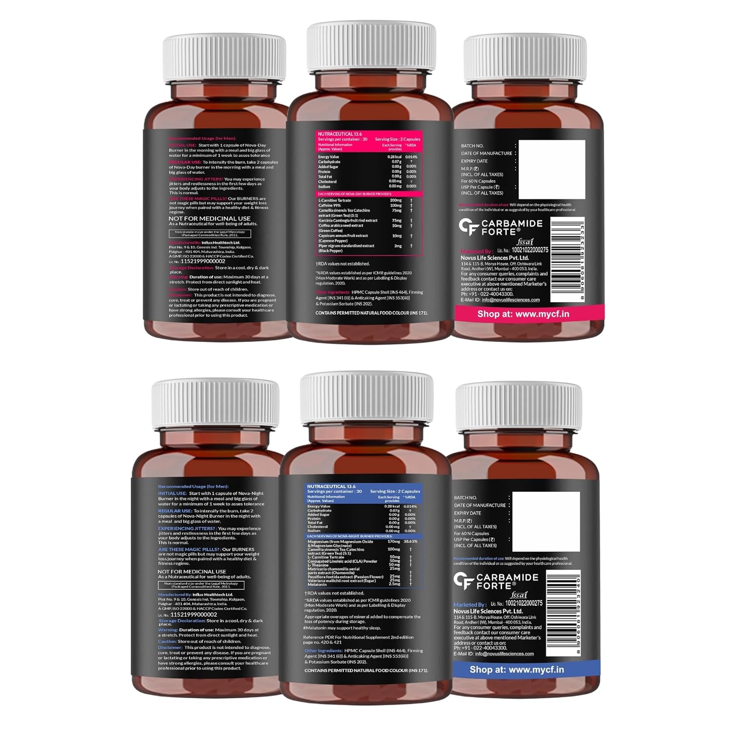 Carbamide Forte Day & Night Fat Burner for Weight Loss for Women and Men | With Garcinia Cambogia, great for Fat Weight Loss for Women and Men