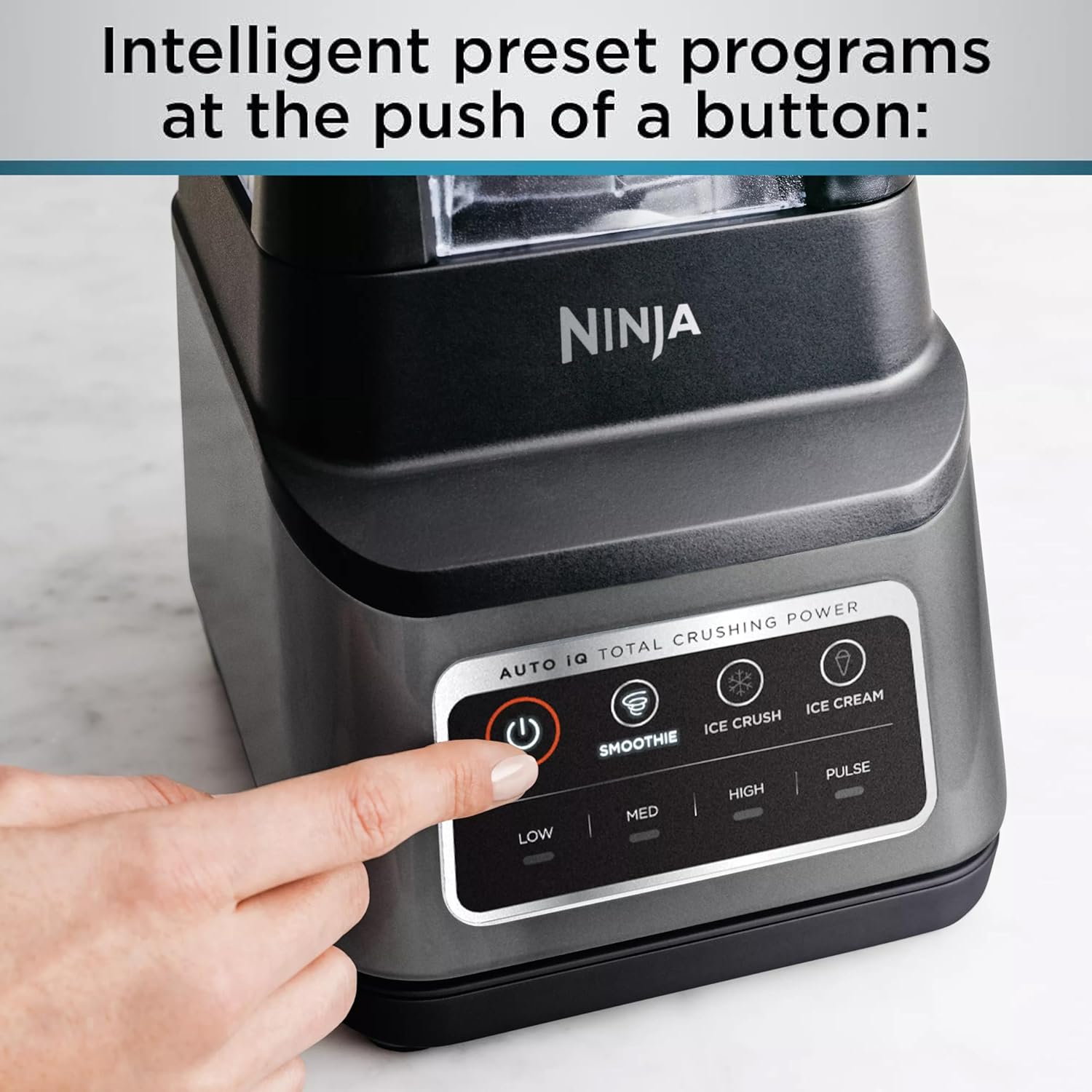 Ninja BN701 Blender – 1400W, 3 Auto-iQ Functions, 72-oz Pitcher, Dark Grey