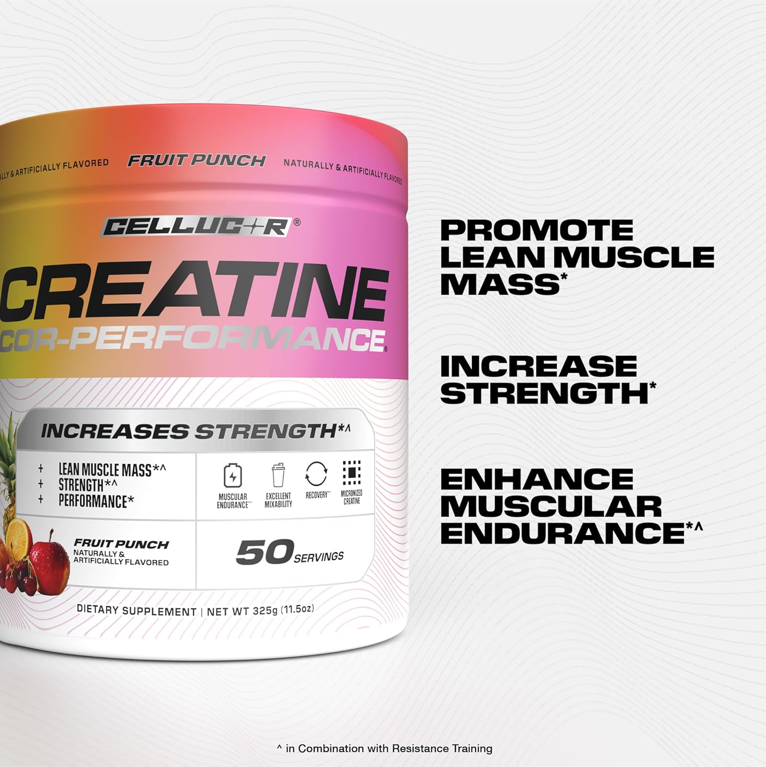 Cellucor Creatine Powder, 50 Fruit Punch Servings, Micronized