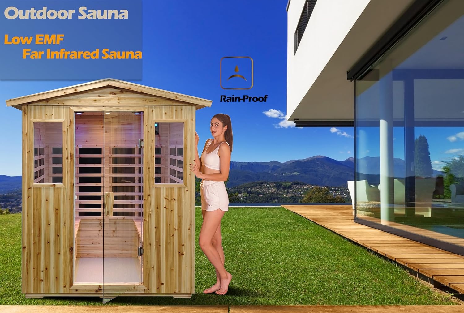 LTCCDSS Low EMF Outdoor Far Infrared Sauna 4-Person