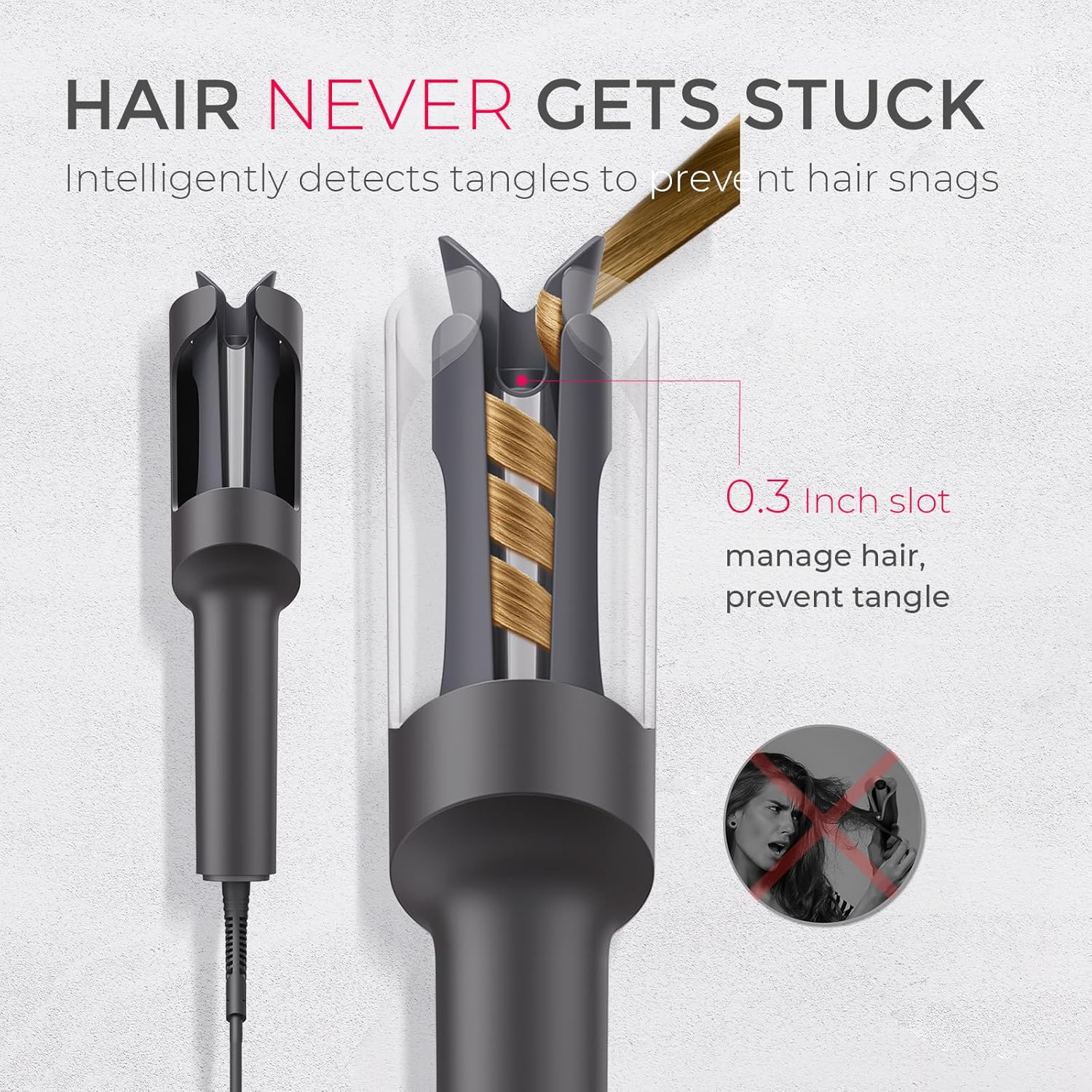 TYMO CurlPRO Auto Curling Iron, 1" Ceramic, Ionic, Dual Voltage