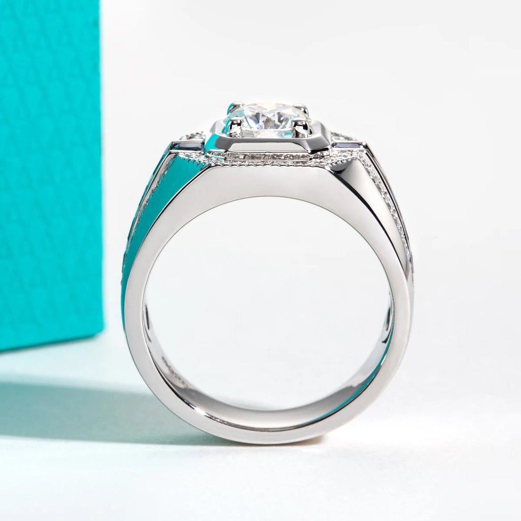 AnuJewel 1ct D Color Moissanite Ring, 925 Sterling Silver, Gold Plated