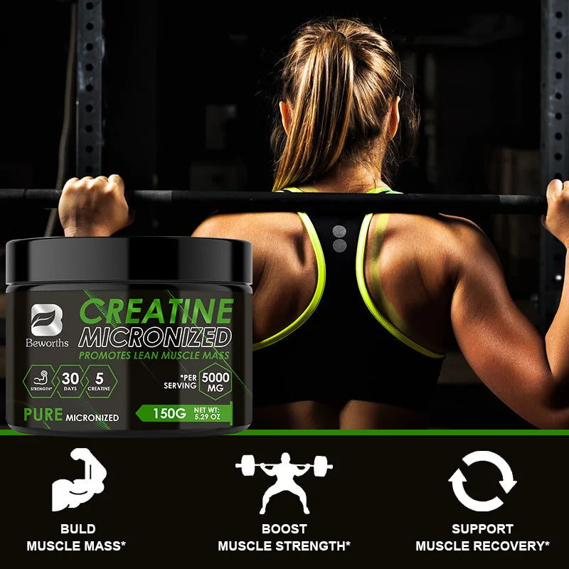 BEWORTHS Creatine Monohydrate Powder, Muscle Strength & Energy Booster 300g
