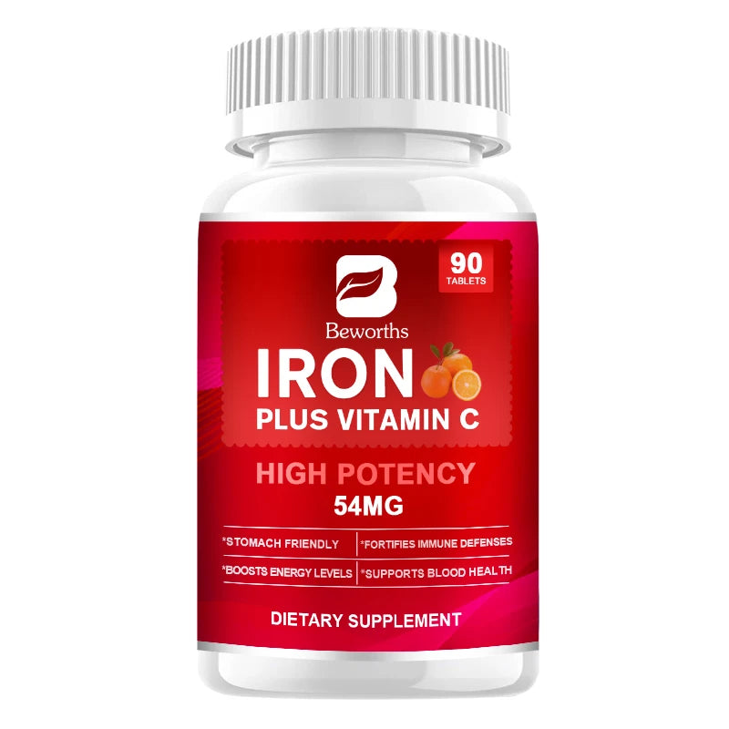 BEWORTHS Iron Tablets 54mg with Vitamin C – Energy, Immunity & Blood Support
