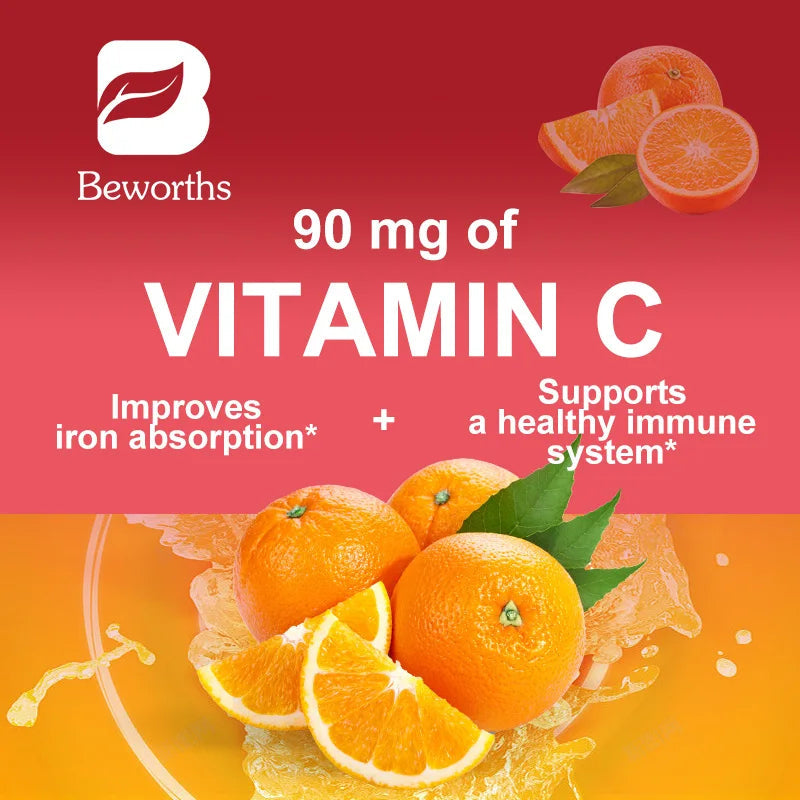 BEWORTHS Iron Tablets 54mg with Vitamin C – Energy, Immunity & Blood Support