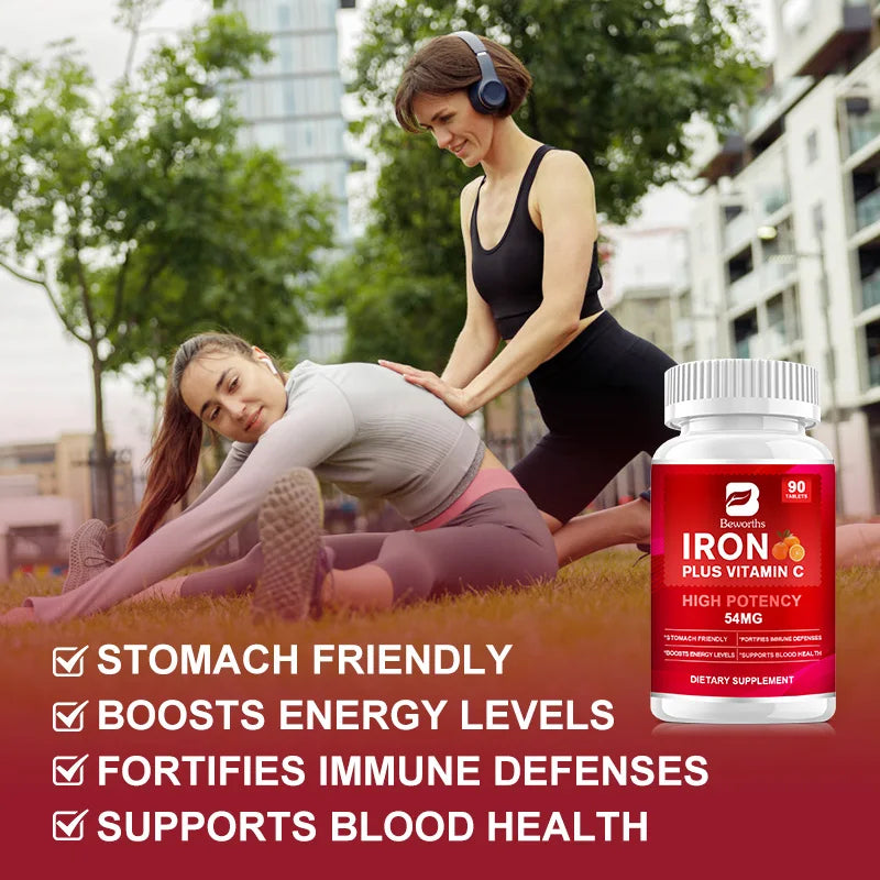 BEWORTHS Iron Tablets 54mg with Vitamin C – Energy, Immunity & Blood Support