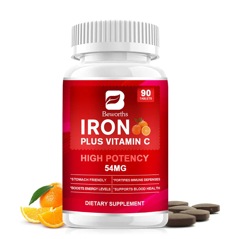 BEWORTHS Iron Tablets 54mg with Vitamin C – Energy, Immunity & Blood Support
