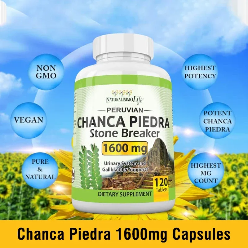 Chanca Piedra Kidney Cleanse Supplement – 1600mg Stone Breaker Formula for Kidney & Gallbladder Support | Natural Detox & Urinary Tract Health