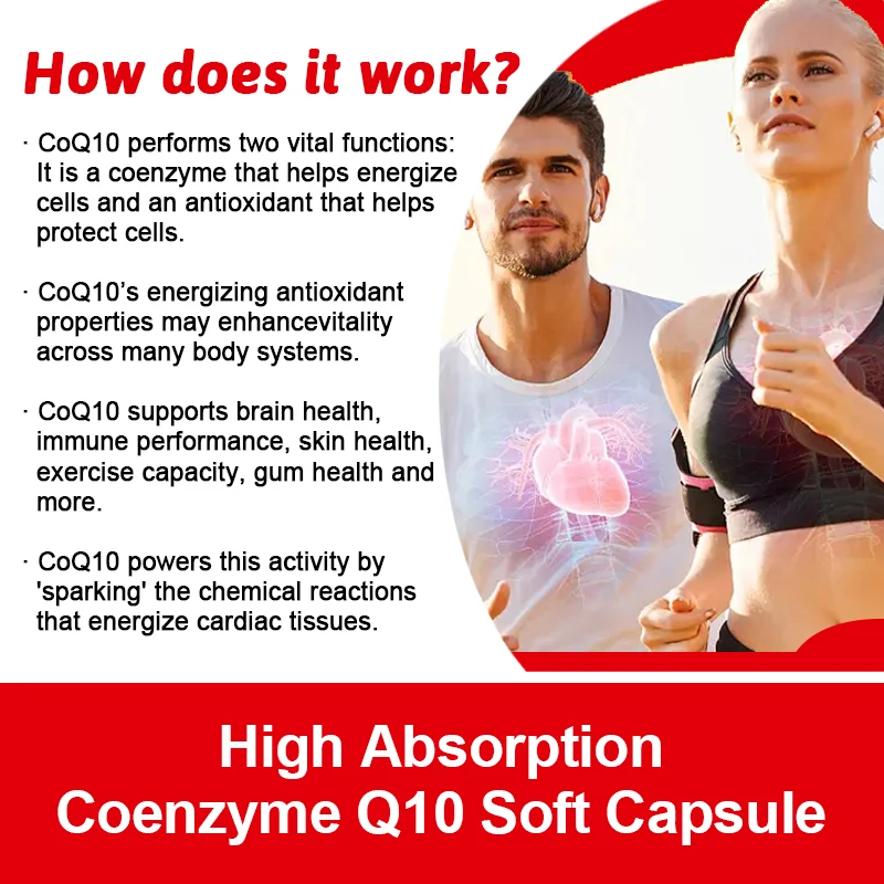CoQ10 + Resveratrol Capsules – 120 Count, Heart & Energy Support