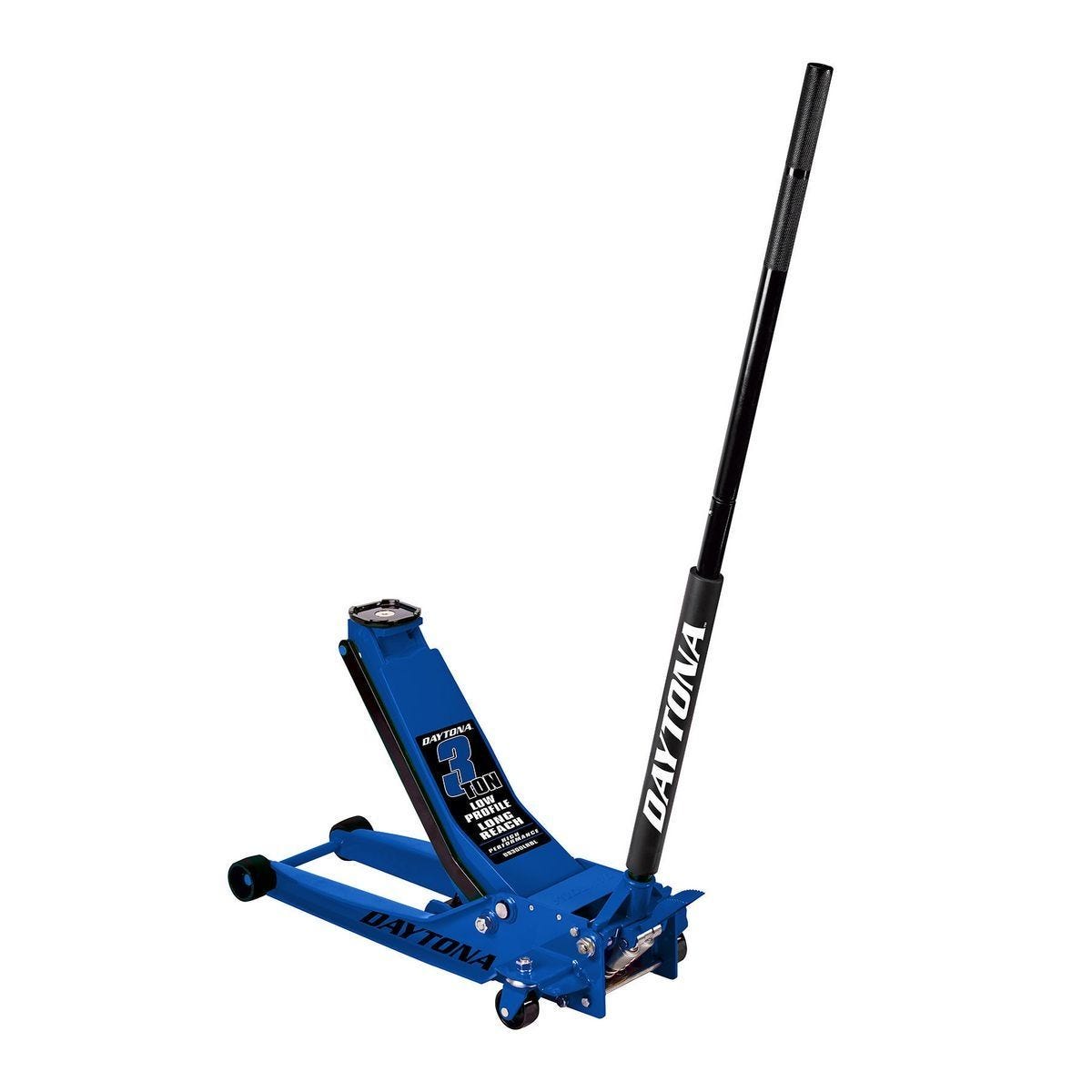 Daytona 3 Ton Low-Profile Floor Jack, Long Reach, Rapid Pump