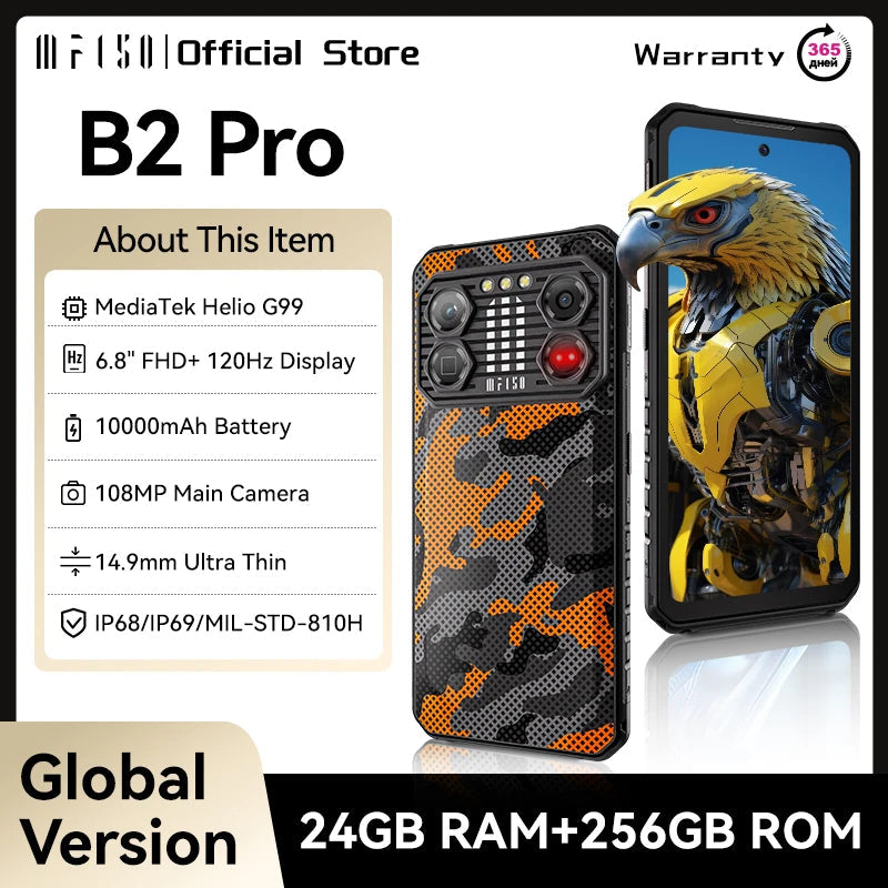 IIIF150 B2 Pro Rugged Smartphone, 24GB+256GB, 108MP Camera, 10000mAh