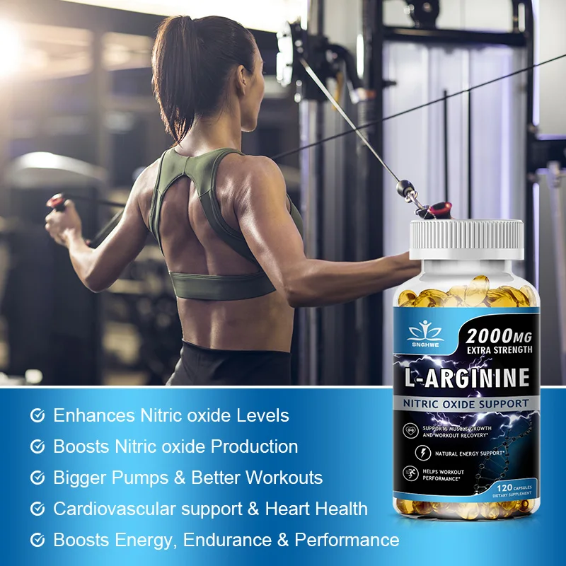 L-Arginine Supplement Boost Endurance – Energy, Strength, Vascular & Muscle Support for Men | Nitric Oxide Precursor for Peak Performance