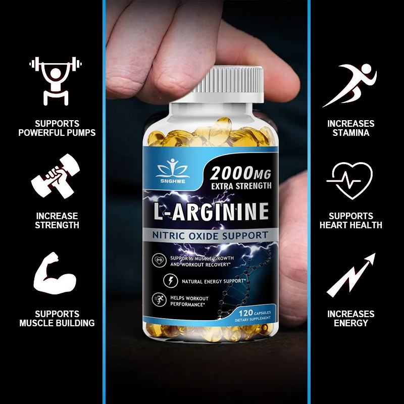 L-Arginine Supplement Boost Endurance – Energy, Strength, Vascular & Muscle Support for Men | Nitric Oxide Precursor for Peak Performance