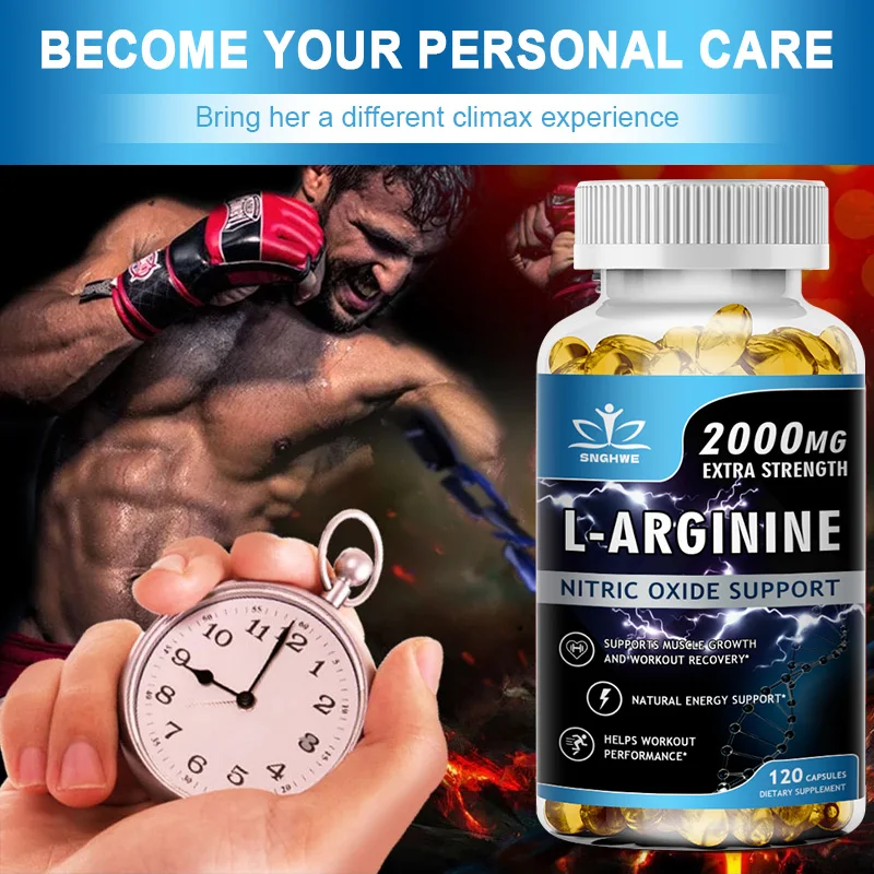L-Arginine Supplement Boost Endurance – Energy, Strength, Vascular & Muscle Support for Men | Nitric Oxide Precursor for Peak Performance