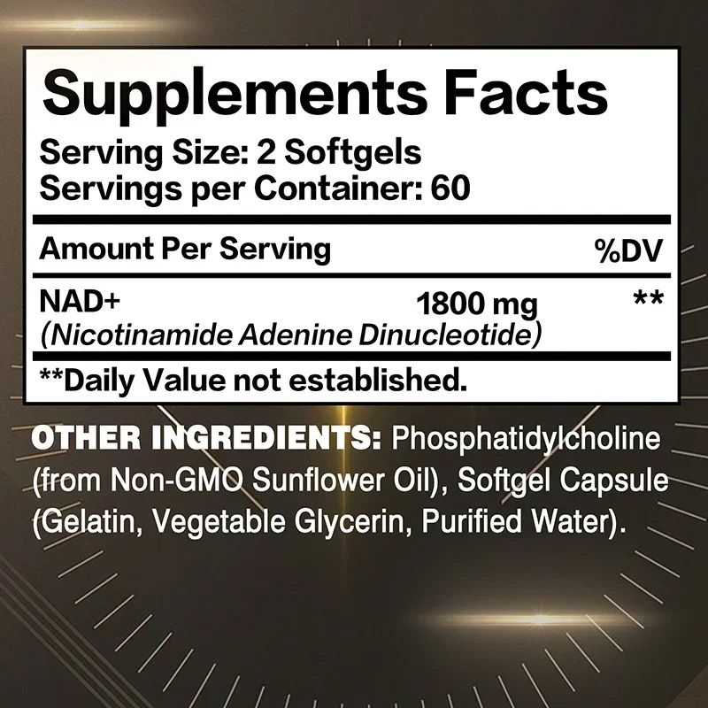 Liposomal NAD+ Supplement – Boost Cellular Energy, Enhance Endurance, Promote Healthy Aging & Brain Function | High Absorption Formula for Men & Women