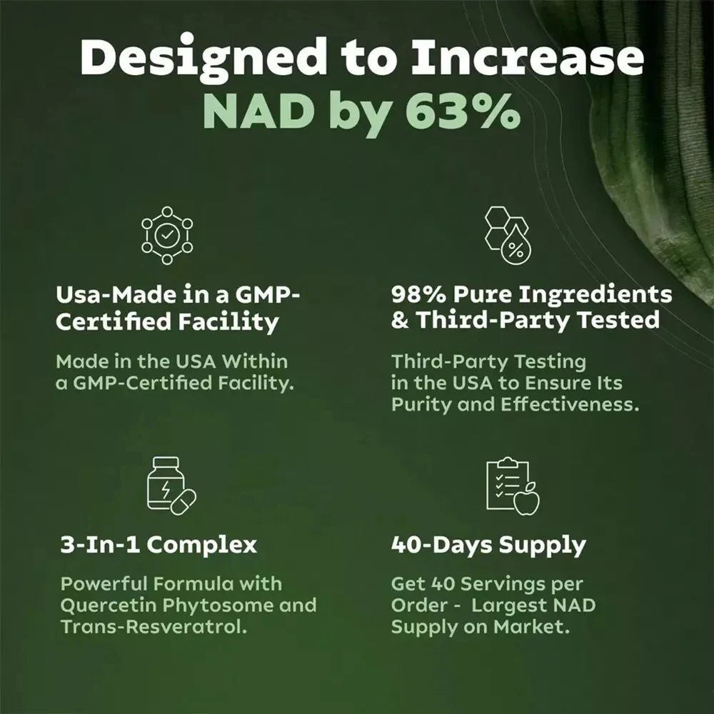 Longevity Pro NAD+ Booster 900 mg – Nicotinamide Riboside + Resveratrol